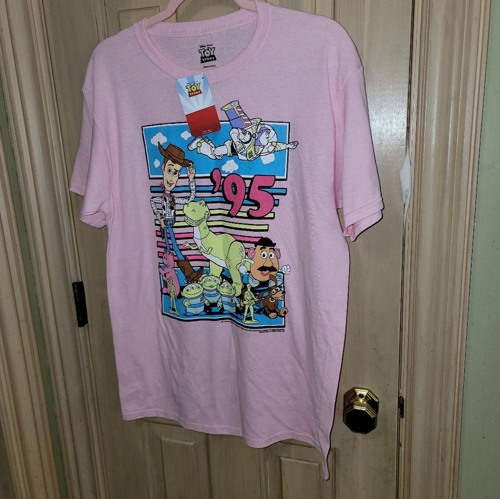 NWT Disney/Pixar Toy Story 95 Retro Mens Womens Sz M Shirt Pink